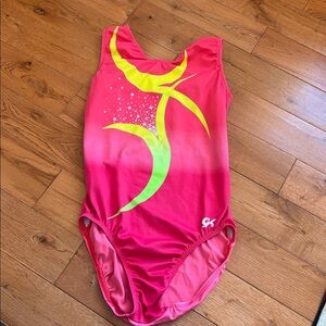 GK Pink and Neon Yellow Gymnastics Leotard